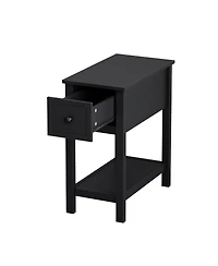 Streamdale Furniture Space saving table with drawer and shelf, solid wood veneer