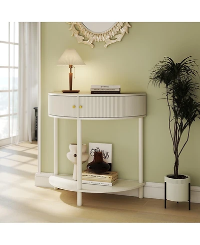 Streamdale Furniture Artisan Wave Demi-Lune Console Table