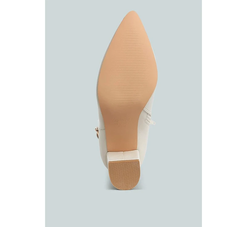 Conchos Belt Detail Block Heel Boots