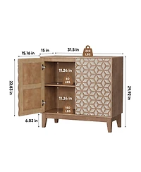 Streamdale Furniture 31.5-inch geometric sideboard with 2 doors and adjustable shelves.