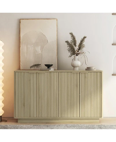 Streamdale Furniture Wood Modern Buffet Cabinet with Storage, Fluted Sideboard, Credenza, Accent Cabinet
