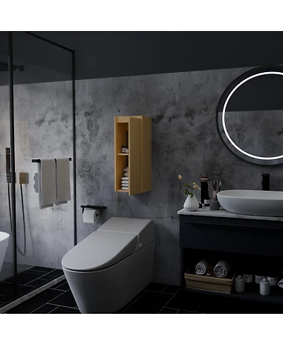 Streamdale Furniture Bamboo side pressing process large capacity wall cabinet