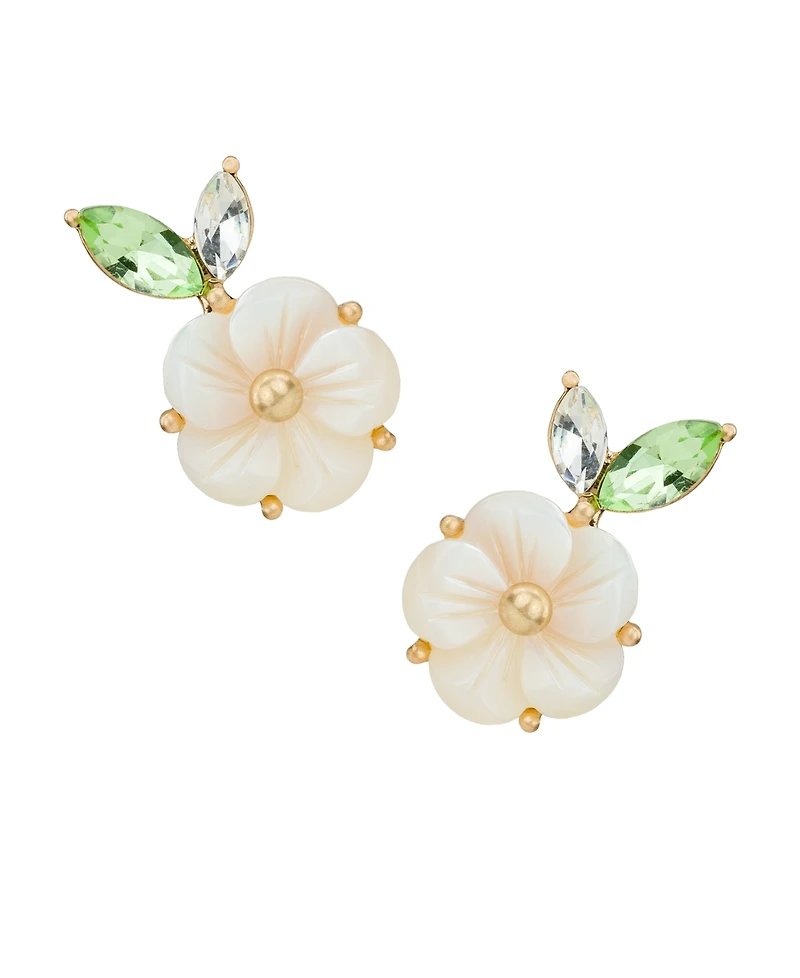 Patricia Nash Gold-Tone Flower & Leaf Post Earrings
