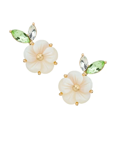 Patricia Nash Gold-Tone Flower & Leaf Post Earrings