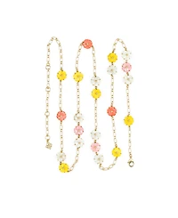 Patricia Nash Gold-Tone Raffia Collection Flower Station Necklace