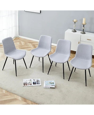 Streamdale Furniture Set of 4 Comfortable Linen Chair