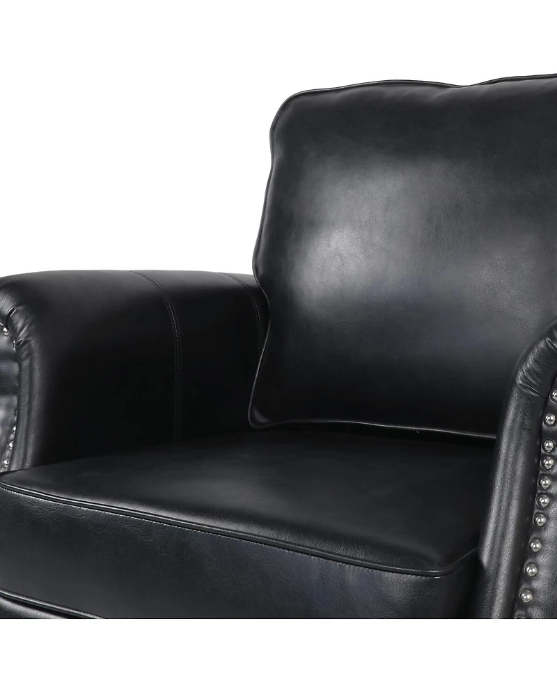 Streamdale Furniture Contemporary Faux Leather Club Chair with Nailhead Accents
