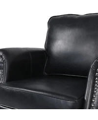 Streamdale Furniture Contemporary Faux Leather Club Chair with Nailhead Accents