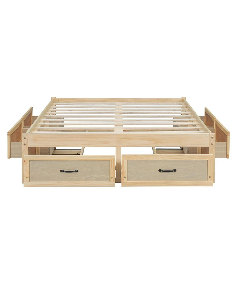 Streamdale Furniture Full Size Platform Bed with 6 Storage Drawers