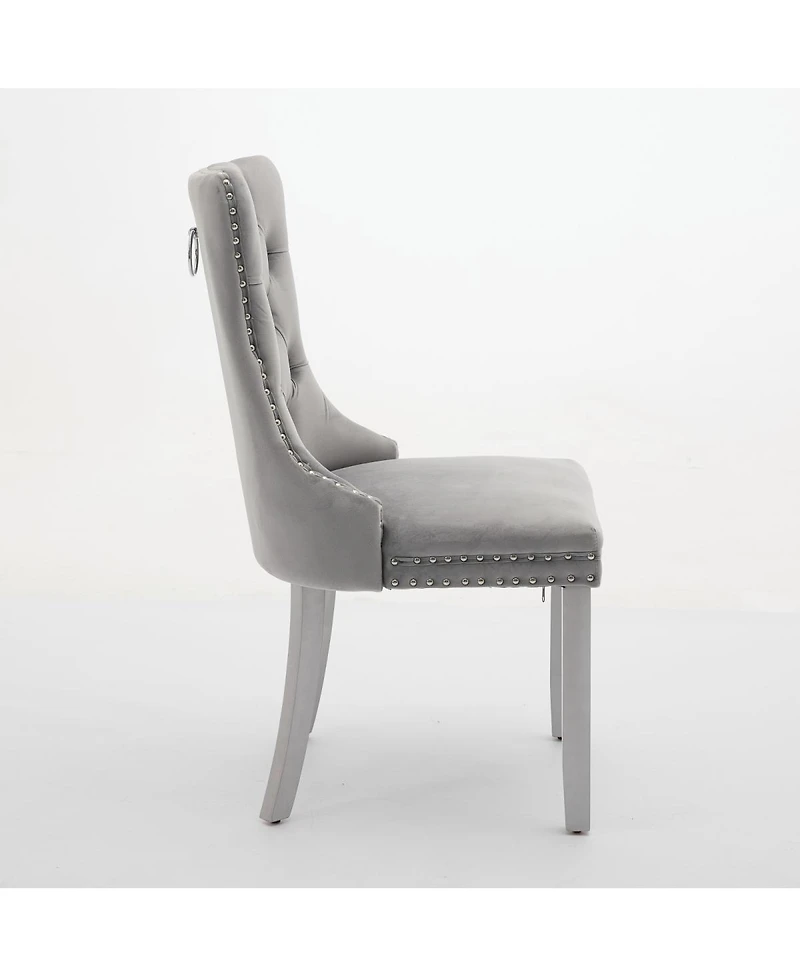 Streamdale Furniture Nikki Collection Modern Velvet Dining Chair Set (2-Pcs)