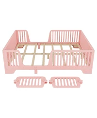 Streamdale Furniture Full Floor Bed with Slats and Fence, Montessori Style
