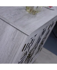 Streamdale Furniture 49" Countertop Sideboard with 3 Mirrored Doors & Adjustable Shelves