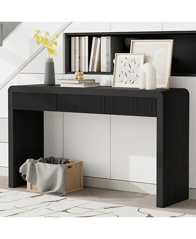 Streamdale Furniture Rustic Console Table - Fluted Drawers