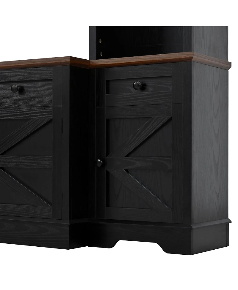 Streamdale Furniture 98.8" W Entertainment Center with Bookshelves for TVs up to 80