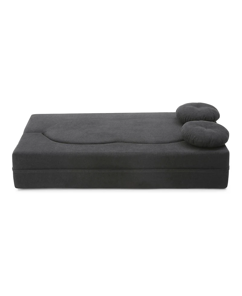 Streamdale Furniture Streamdale 2-in-1 Folding Sofa Bed with Pillow, Twin Sleeper Sofa, Black