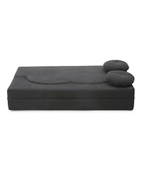 Streamdale Furniture Streamdale 2-in-1 Folding Sofa Bed with Pillow, Twin Sleeper Sofa, Black