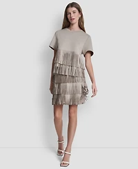 Dkny Women's Studded Fringe Short-Sleeve T-shirt