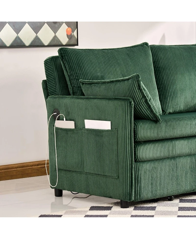 Streamdale Furniture 55" Convertible Sofa Bed with Usb Ports