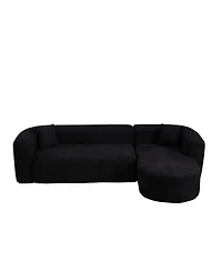 Streamdale Furniture Streamdale Luxury Modern Curved Sectional Sofa, Chenille Fabric, Right Chaise Black