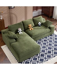 Streamdale Furniture Corduroy Compressed Sofa: Soft, Skin-Friendly, and Easy to Maintain