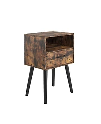 Streamdale Furniture Modern Bedside Table with Storage Drawer and Open Shelf