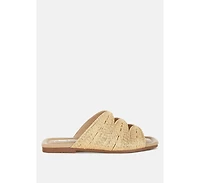 Rag & Co Daisy Doe Raffia Square Toe Flats Women