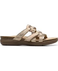 Clarks Women's April Rae Round Toe Flat Sandals