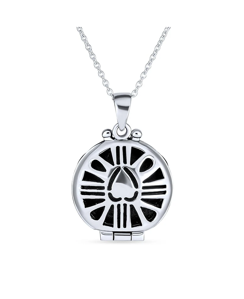Bling Jewelry Celtic Round Claddagh Locket Necklace Pendant Sterling Silver