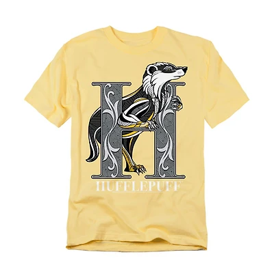 Harry Potter Men's Mosaic Hufflepuff With Badger T Shirt