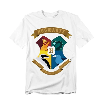 Harry Potter Men's Abstract Hogwarts House Shield T Shirt