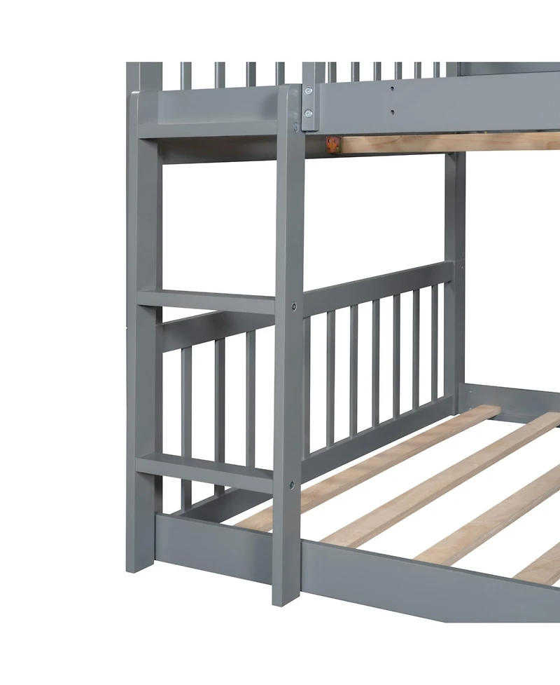Streamdale Furniture Triple Full Bunk Bed with Ladder & Slide