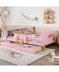 Streamdale Furniture Platform Bed with Storage, Solid Wood Frame, No Box Spring Needed