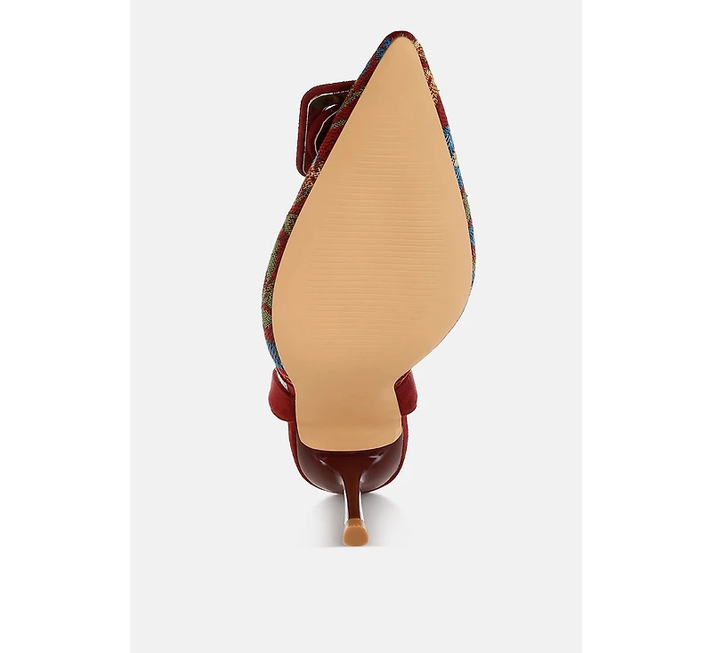 Miraya Embroidered Buckle Detail Stiletto Heels