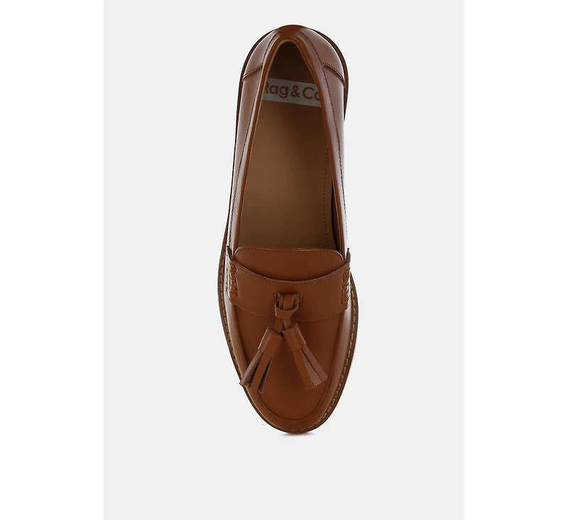 Yelena Real Leather Tassel Loafers