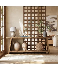 Tribesigns Solid Wood Tv Stand, 63-Inch Farmhouse Media Console for 55-65 inch Tv,Entertainment Center, Brown