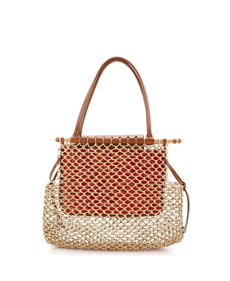 Pre-Owned Goyard Aligre Bag Raffia Net with Coated Canvas