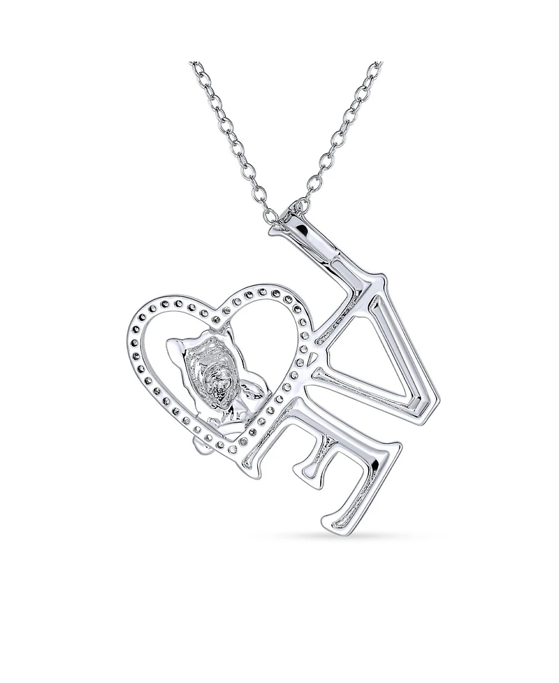 Bling Jewelry Animal Lover Heart Puppy Pet Dog Yorkie Pedant Necklace Gold Silver Plated