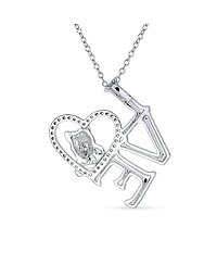 Bling Jewelry Animal Lover Heart Puppy Pet Dog Yorkie Pedant Necklace Gold Silver Plated