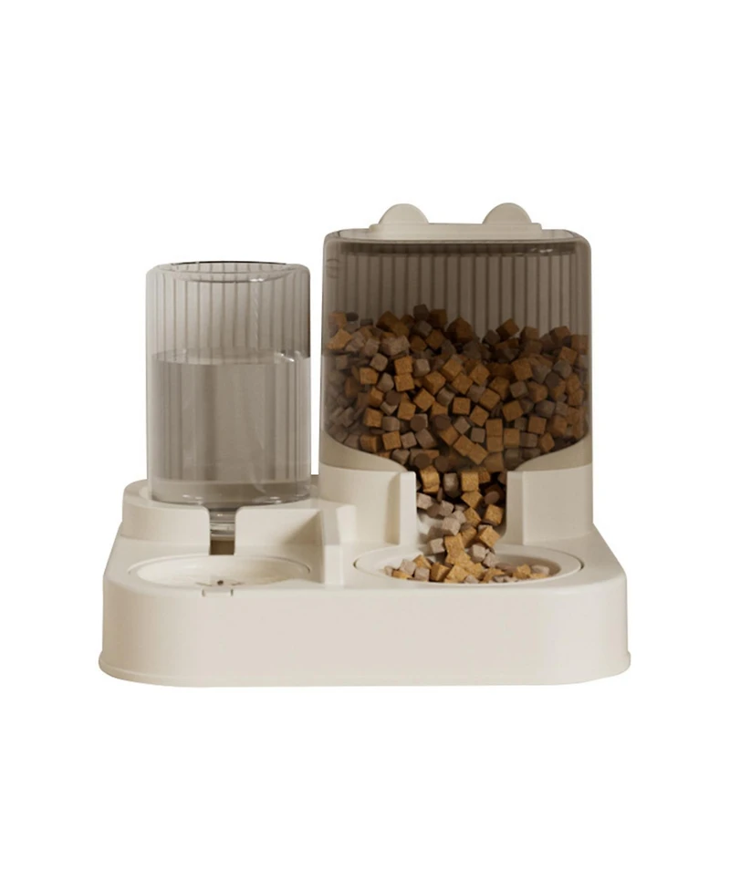 Aostirmotor Large Clear Automatic Pet Feeder & Water Dispenser, 2300ML Food & 1000ML Water, Transparent