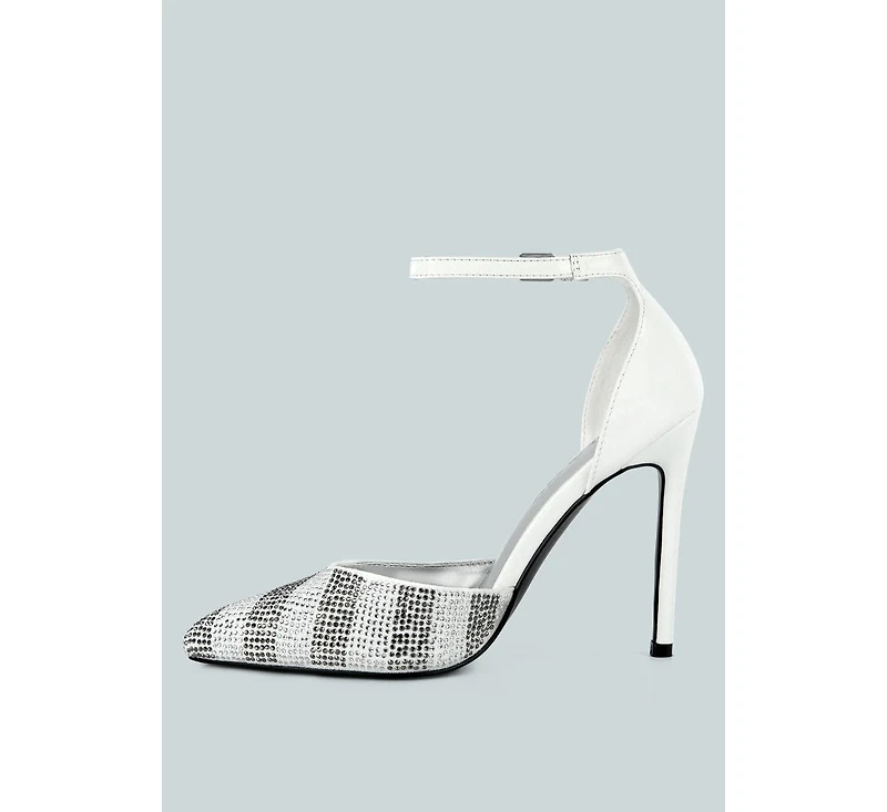 Nobles Womens Rhinestone Patterned Stiletto Sandals