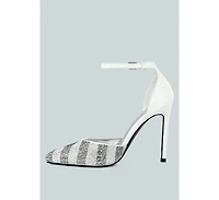 Nobles Womens Rhinestone Patterned Stiletto Sandals