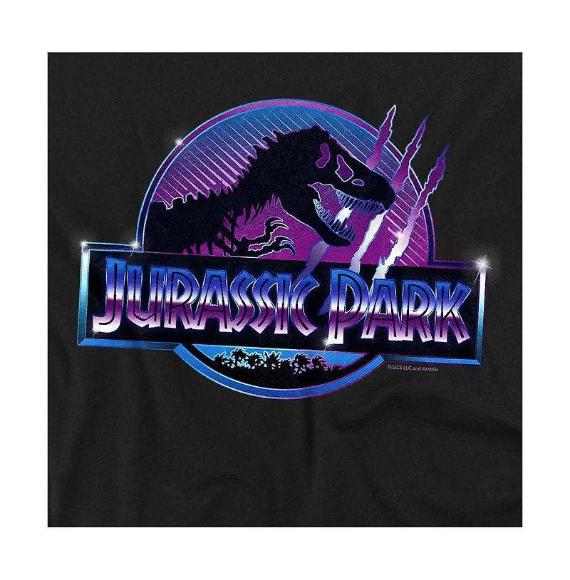 Jurassic Park Men's 80S Scratched Chrome T Shirt