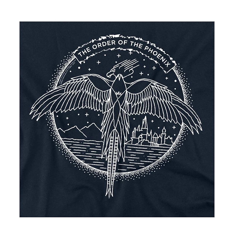 Harry Potter Men's The Order Of Phoenix Circle Line Art T Shirt