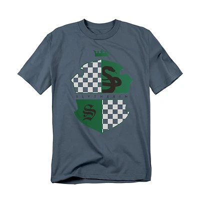 Harry Potter Men's Slytherin Checkered Shield Crest T Shirt