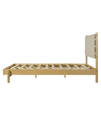 Streamdale Furniture Queen Mid-Century Platform Bed Frame with Headboard
