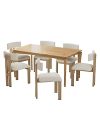Streamdale Furniture 7-Piece Dining Set with Wood Table