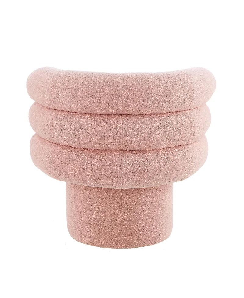 Streamdale Furniture 360° Pink Swivel Accent Chair for Living Room, Bedroom, or Small Space