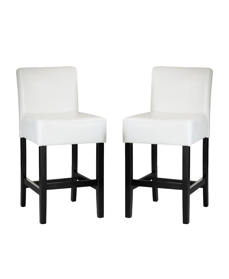 Streamdale Furniture Streamdale Elegant Ivory Bonded Leather Counter Stools (Set of 2)