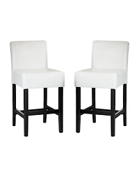 Streamdale Furniture Streamdale Elegant Ivory Bonded Leather Counter Stools (Set of 2)