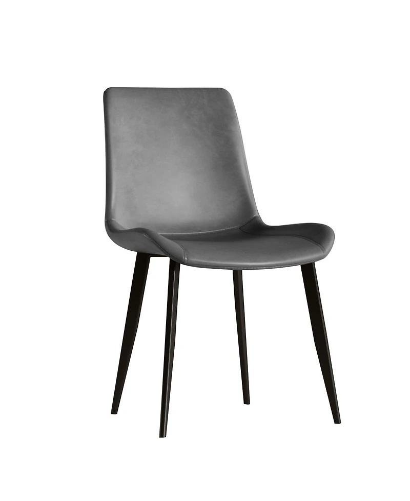 Streamdale Furniture Streamdale Dining Chairs Set of 4, Modern Pu Leather Metal Dining Chairs - Gray